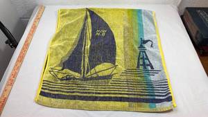 lot 190 image: Nautical Beach Towel with Sailboat Design