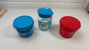 lot 214 image: Christmas Holiday Storage Containers Set