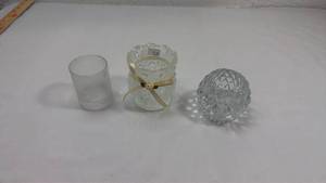 lot 223 image: Cut Glass Votive Candle Holders