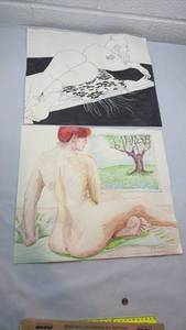 lot 235 image: Original Figure Study Artworks - Set of 2