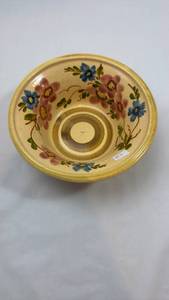 lot 261 image: Hand-Painted Floral Ceramic Bowl