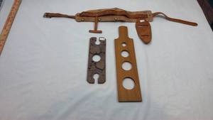 lot 265 image: Leather Tool Belt with Wooden Flight Paddles