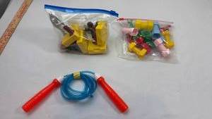 lot 288 image: Red Handle Jump Rope with Plastic Parts