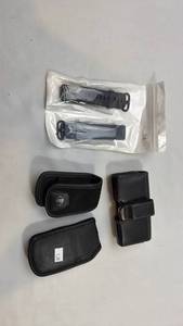 lot 292 image: Black Leather Phone Belt Clip Case with Straps