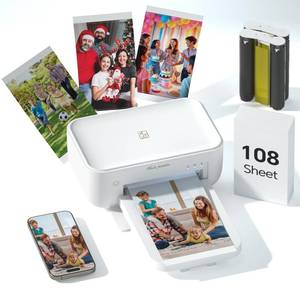 HPRT 4x6 Photo Printer with 108 Sheet & 2 Ribbon, Portable Picture Printer for iPhone & Android Smartphone, Instant Photo Printer, Bluetooth Small Phone Photo Printer, Home Use, Ideal Gift, White - Retail: $150