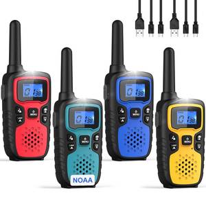 Wishouse Walkie Talkies for Adults Long Range-Rechargeable 4 Pack 2 Way Radios, Hiking Accessories Camping Gear Xmas Birthday Gift for Kids Family with Lamp,SOS Siren,NOAA Weather Alert,Easy to Use - Retail: $60