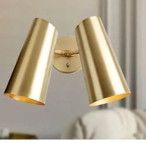 lot 27689 image: 2 Light Gold Wall Sconce