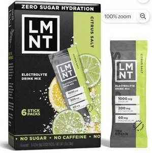 lot 27738 image: LMNT Zero Sugar Electrolyte Drink Mix, Citrus, 2 Pack