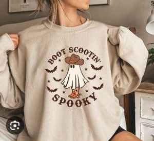lot 27747 image: Boot Scootin Spooky Halloween Sweatshirt XL