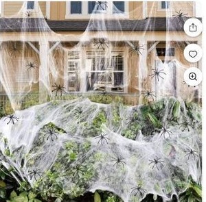 lot 27755 image: Halloween Spider Web Decoration Set with 150 Spiders, Lot of 2