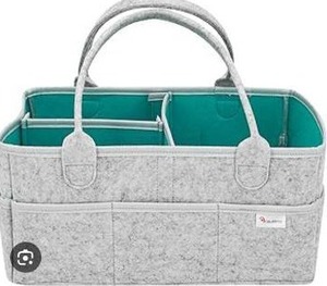 lot 27761 image: Felt Baby Diaper Caddy with Turquoise Interior