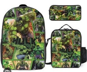 lot 27812 image: Marvel Hulk 3-Piece School Set