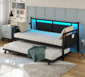 Modern LED Daybed with Trundle-appears to be the frame only.