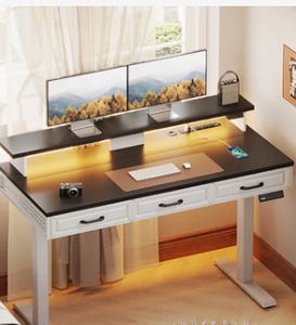 Height Adjustable Standing Desk with Drawers