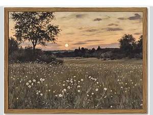 lot 6105 image: Vintage Farmhouse Wall Art, Rustic Floral Wall Decor Paintings,