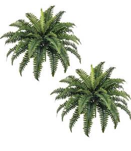 lot 6108 image: Ferns Artificial Bush Plants Large, 2 Artificial Boston Ferns