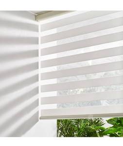 lot 6112 image: Persilux Zebra Blinds for Windows, Cordless Roller Shades for Windows Room Darkening Roller Blinds (34.5 W x 72 H, Cream) Light Control for Day and Night Light Filtering Sheer Shades for Home