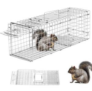 lot 6122 image: Animal Trap 24x8x7 Cage Trap, Heavy Duty Folding Raccoon Traps,