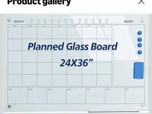 lot 6129 image: Magnetic Glass Whiteboard 36X24 Monthly Planner Calendar Dry Erase Board for Home,