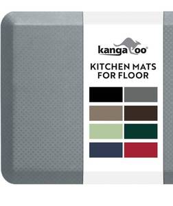 lot 6130 image: KANGAROO Thick Ergonomic Anti Fatigue Mats for Kitchen Floor, 39x20, and a 24x17 Cushioned Standing Office Desk Mat