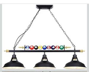 3-Light Billiard Pool Table Lights Hanging Over Pool Table,
