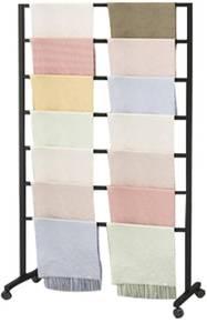 lot 6136 image: Metal Scarf Display Stand with 360 Swivel Wheels
