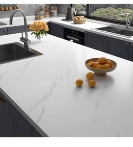 lot 6174 image: Stickyart 36x160 White Marble Wallpaper Peel and Stick Marble Contact Paper Waterproof Marble Countertops