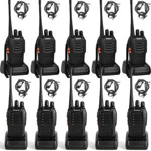 lot 6185 image: Greaval Walkie Talkies 10 Pack Rechargeable Two-Way Radios with Earpiece 16 Channel Walkie Talkie for Adults, Li-ion Battery and Charger Included, Long Range Two Way Radio (Pack of 10)