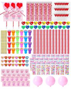 lot 6191 image: BVCNIG 24 Pack Lollipop Valentine Kit No-Candy ,Valentines Stationery Set for School Student with Giant Lollipops, Gift Cards, Pencils, Stickers, Erasers, Sharpener for Classroom Exchange