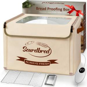 lot 6195 image: Extra Large Folding Bread Proofing Box, Dough Proofer 68-104°F Temp Control 1-48H Timer, Sourdough Starter Warmer with Metal Rack, Foldable Proofing Basket for Baking Pizza Yogurt Soften Butter Choc