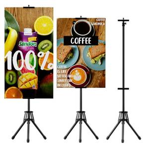 lot 6200 image: EBLIKI Poster Stands for Display - Floor Poster Board Holder Poster Display Stand Retractable Banner Stand Outdoor Sign Holder, Double-Side Tripod Height up to 80 -1pack