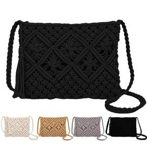 lot 6229 image: Peicees Crossbody Bag Purse For Women Bohemian Shoulder Bag Woven Crochet Purse For Summer Beach Travel Clutch Handbag