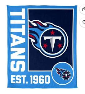 lot 6258 image: Logo Brands Tennessee Titans 60x70 Super Plush Blanket