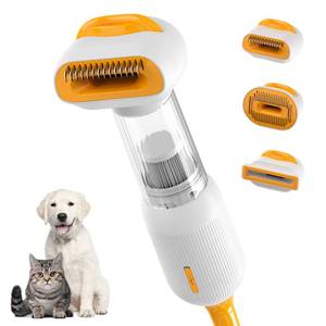 lot 6273 image: YoPoll Cat Dog Grooming Vacuum Kit with Brush, Low-Noise Pet Hair Shedding Trimming Grooming for Indoor Cats Dogs, 4 in 1 Pet Vacuuming Groomer for Long or Short Haired Kitten Accessories(White)