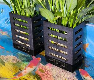 lot 6274 image: 2 PCS Hanging Aquarium Planter Cups, Aquatic Plants Holder, Aquarium Decorations - Fish Tank Plants Pot for Live Aquarium Decor (Black)