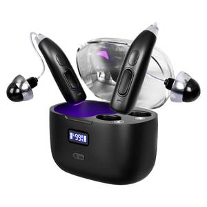 lot 6303 image: Hearing Aids for Seniors, Rechargeable Hearing Aids for People with Hearing Loss, Hearing Amplifier for Adults, Quality Sound, Intelligent Noise Cancellation, Standby 100h, Comfortable Wearing Dark