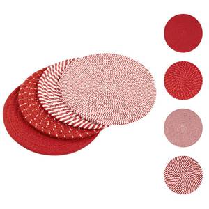 lot 6336 image: SHACOS 8 Inches Trivets for Hot Dishes, 4 Pieces Cotton Trivets Mats for Kitchen, Hot Pads for Countertops and Table, Heat-Resistant Pot Holders for Hot Pots and Pans(Red, 4pcs)