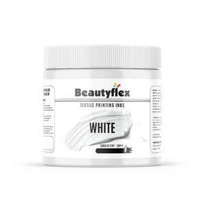 lot 6337 image: BEAUTYFLEX� Screen Printing Ink WHITE Plastisol Ink for screen printing - Fast Curing Painting for Cotton, Polyester and Other Fabrics, Fabric Paint for screen printing kit (8 fl oz, WHITE INK)