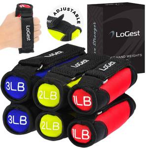 lot 6355 image: LoGest Soft Hand Weights with Adjustable Straps - Comes in 1LB Weights 2LB or 3LB 4LB - Comfortable Secure Weighted Neoprene Dumbbells with Straps for Walking Running Cardio Workout Physical Therapy