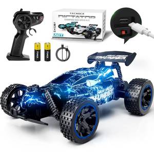 lot 6358 image: Tecnock RC Cars for Kids, 118 Scale 2WD RC Car with LED Lights, 2.4GHz Remote Control Car with USB-C Easy Charging & 50 Mins Playtime, Toys Gifts for Boys & Girls Ages 8-12