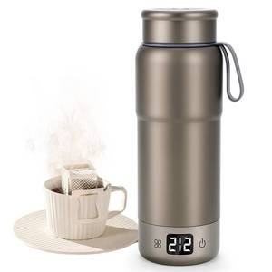 lot 6362 image: Pure Titanium Travel Kettle,Dual Voltage Portable Electric Kettle 110V-240V Smart Small Water Boiler for Tea & Coffee,12 Temperature Control,Auto Shut Off & Boil Dry Protection (Gray,520ML)