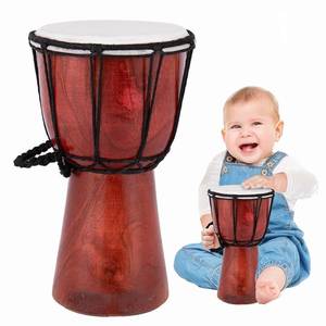 lot 6363 image: ArtCreativity 8 Inch Mini Wooden Toy Drum for Kids - Rustic Brown Wood Djembe - Fun Musical Instrument Baby Drum Toy - Gift Idea, Birthday Party Favor for Boys, Girls, Toddler and Baby
