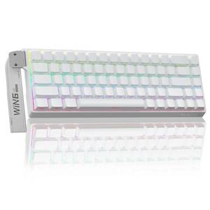 lot 6380 image: AULA WIN68 HE Mechanical Gaming Keyboard 60%, Hall Effect Magnetic Switch, Fast Trigger Mode Adjustable Actuation, 8000Hz Polling Rate, RGB Backlit, Wired White Keyboard for LaptopPC Gamer