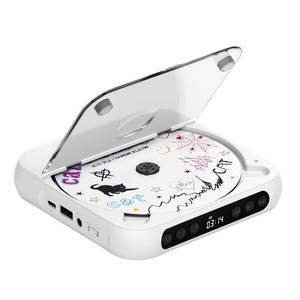 lot 6387 image: ENVYCLOUD CD Player Portable with Dual Stereo Speakers, Rechargeable Portable CD Player with Bluetooth for Home with Headphones, Support CDAUXUSB, White