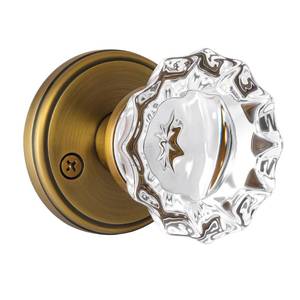lot 6388 image: SHINY HANDLES Antique Brass Glass Door Knobs, Crystal Door Knob Passage Door Knobs Glass Interior Door Knob for Hall and Closet, 1 Pack
