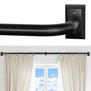lot 6397 image: ZYRW Black Curtain Rods, Room Darkening Rod for Windows 48 to 90 Inches(4-7.5Ft), Wrap Around Curtain Rods, Heavy Duty Blackout Drapery,Modern Decorative Window Treatment Rod, Matte Black