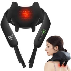 lot 6401 image: MASGRE Shiatsu Neck and Back Massager with Heat, Upgraded 2600mAh Cordless Shoulder Massager Deep Tissue 6D Kneading, Massages Pillow for Neck, Back, Shoulder, Foot, Body Gifts for Fathers Mom Dad