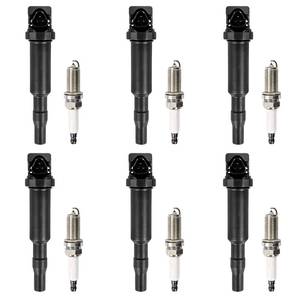 lot 6402 image: UF592 Set of 6 Ignition Coil Packs & Spark Plugs Compatible with 2006 2007 2008 2009 2010 BMW 128i 328i 330i 528i 530i X3 X5 Z4 3.0L Replace# 0221504470, 12137594937, 12137562744, 12137571643
