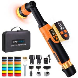lot 6409 image: Protmex Mini Buffer Polisher - 12V RODA Car Polisher with 8 Variable Speeds - 1.21.62 Inch Orbital Polisher Machine with 22 Pads - Cordless Mini Polisher for Car Detailing Polishing Waxing, Long