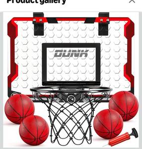 lot 6426 image: TEMI Indoor Basketball Hoop for Kids, Door Room Basketball Hoop,Mini Basketball Hoop with 4 Balls, Basketball Toys for 3 4 5 6 7 8 9 10 11 12 Year Old Boys
